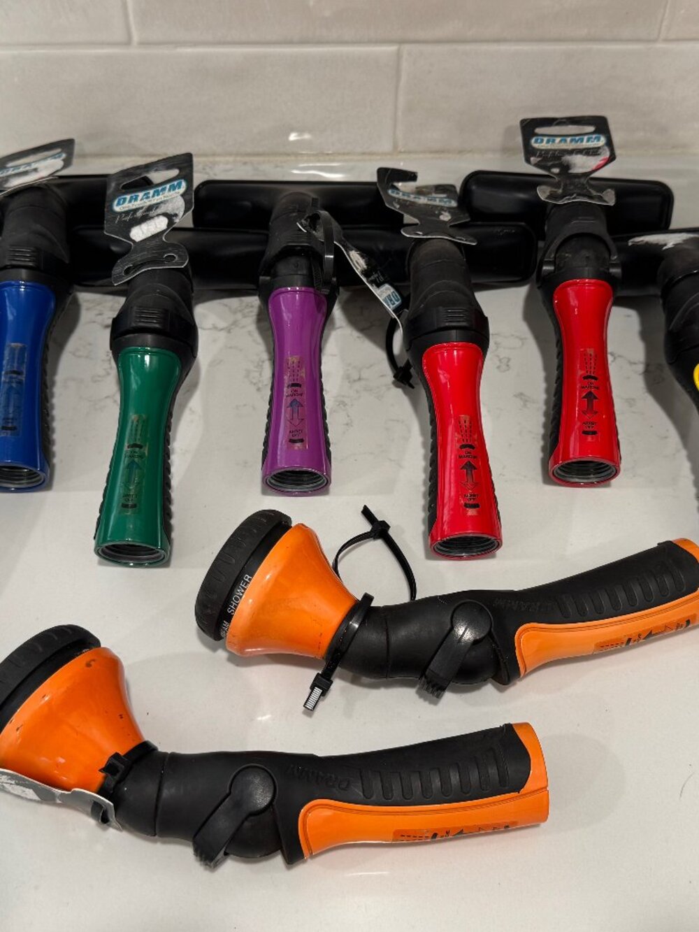 Bundle Lot NEW Dramm One Touch Shower & Stream Nozzle + NEW Fan Nozzle $135 Retl